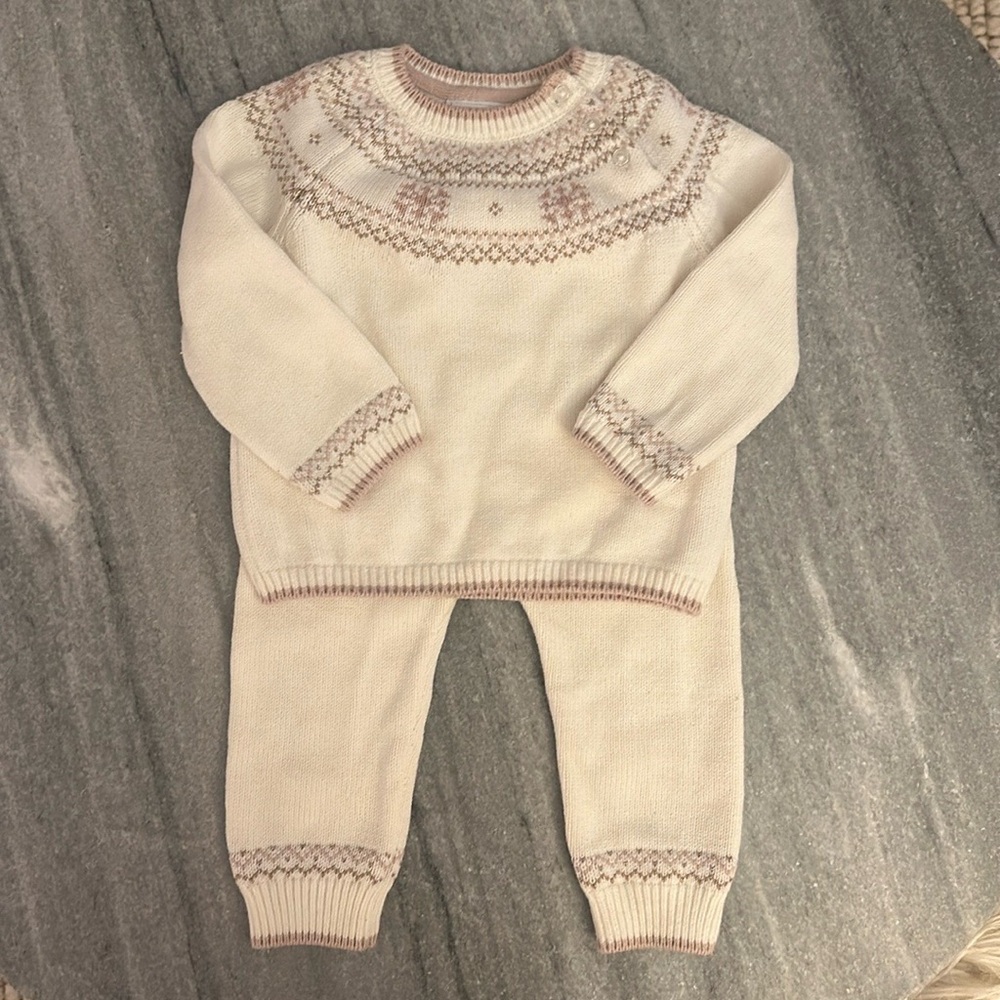 The White Company - Cotton & Wool Fair Isle 2-Piece Sweater Set (18-24 Mons)